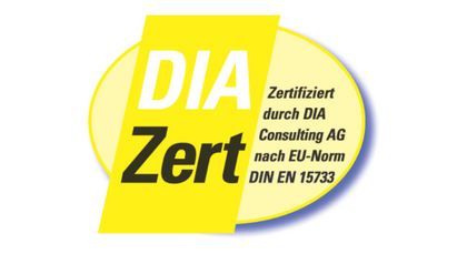 Zertifiziert durch DIA Consulting AG nach EU-Norm DIN EN 15733